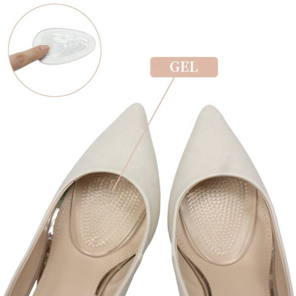 Ladies Thickened High Heel Anti-Pain Transparent Gel Non-Slip Massage Insole Forefoot Pad