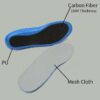 Arch Support PU Insole Anti-slip Deodorizing Shock Absorbing Sports 1MM Thickness Carbon Fiber Insole
