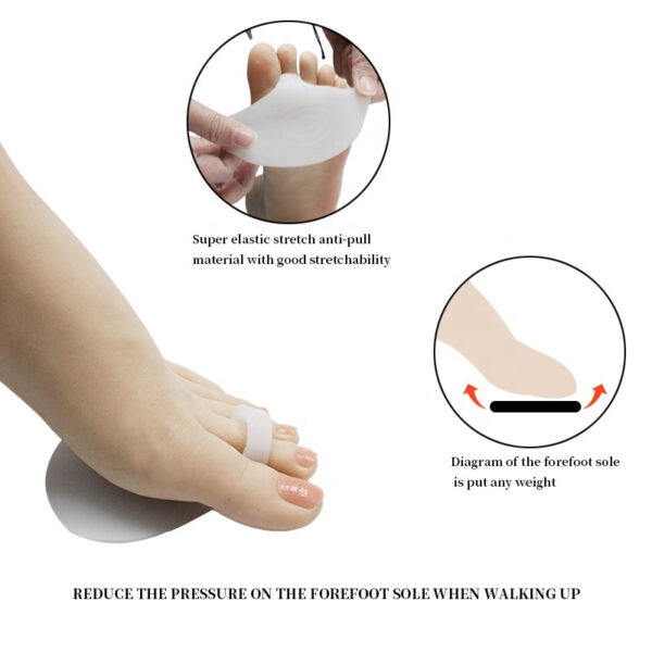 Foot Care Insole Gel Material Metatarsal Pad Single Hole Forefoot Pad