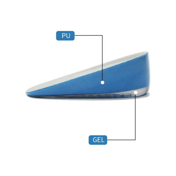 Dongguan-Topinsole-Commodity-Limited (5) Unisex Height Increase Insoles PU Gel Foam Mesh Textile Breathable Heel Cushions 1.5cm 2.5cm 3.5cm 2-Piece Shoe Inserts
