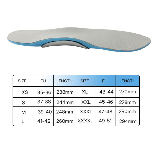 Unisex Plantar Fasciitis Foot Pain Relief Flat Foot Insert Adjustable High Arch Support Orthopedic Insole