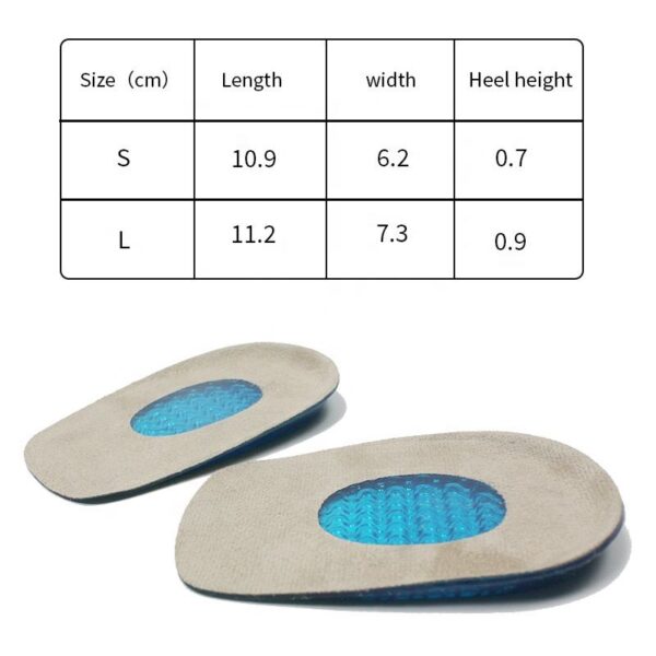Men's and Women's Gel Blue Wear-resistant Non-slip Insoles Sports Leisure Soft Basketball Shock-absorbing Heel Cushion Pads