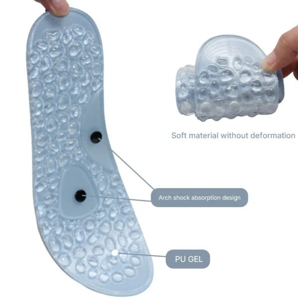 H0e2f9d5559fd4789912fa9ade28833b26(1) New Pebble Magnet Sports Running Arch Support Insoles PU GEL Comfort Massage Insoles