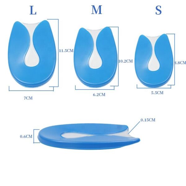 China Cheap U-Shape Shoe Insoles Height Increase Foot Care Pain Relief Sticky Heel Cups Gel Heel Pads