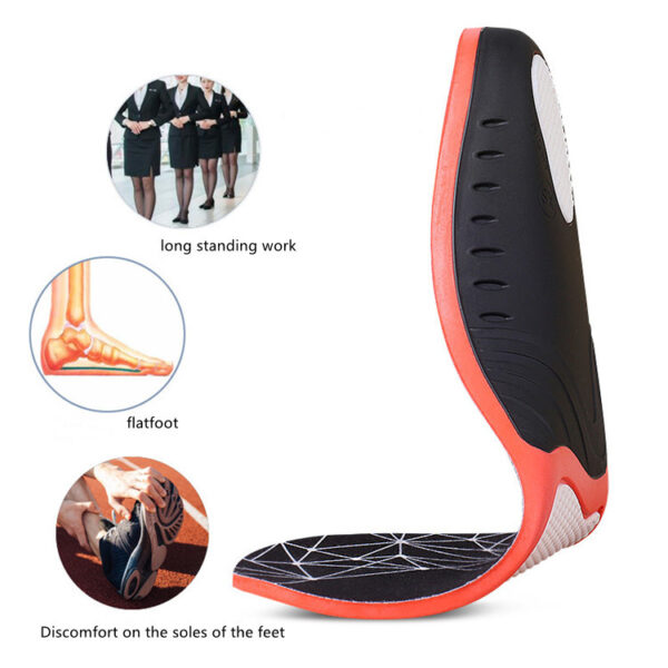 H2a128453374b4fcca1b03d3d315fa3f56 Hot Selling Printed LOGO Sports Running Shoes Flat Feet Plantar Fasciitis Orthotics High Arch Support Insole