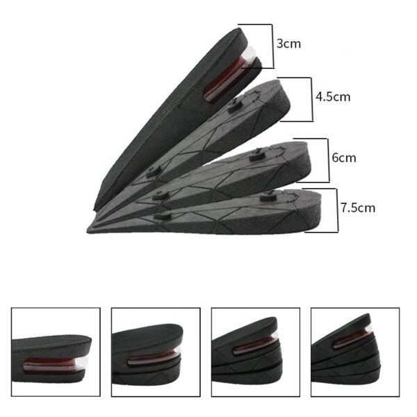 Adjustable Half air Cushion Boosting Shoes Lifts Products 3 Layers 6cm Shock Absorption Heel Elevator Height Increasing Insoles