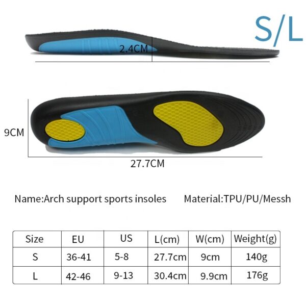 Wholesale Custom PU Soft Comfort Basketball Running TPU Cushioning Arch Support Sports Insoles