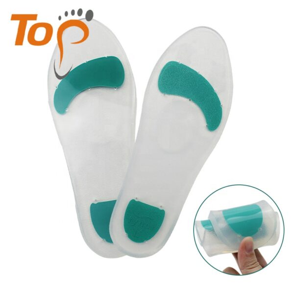 photobank (106) Unisex Perforated Full Pad Heel Anti-pain Plantar Fasciitis Sports Shock Absorption Breathable Soft Silicone Comfort Insoles