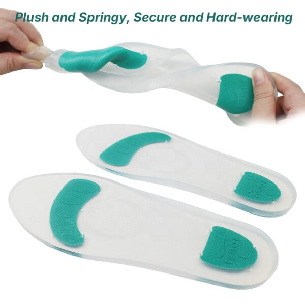 photobank (107) Unisex Perforated Full Pad Heel Anti-pain Plantar Fasciitis Sports Shock Absorption Breathable Soft Silicone Comfort Insoles