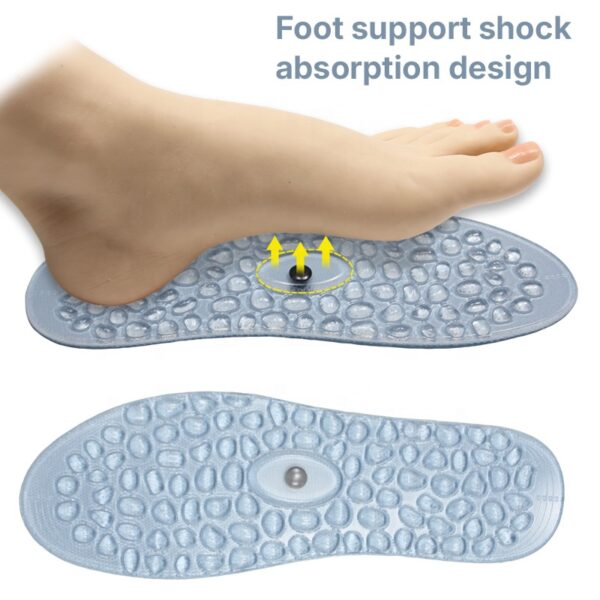 New Pebble Magnet Running Shock Absorption Basketball Insole PU GEL Comfortable Massage Sports Insole