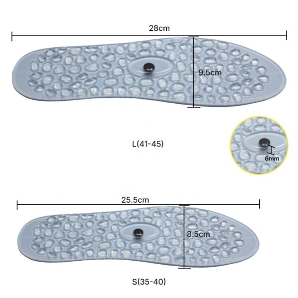 New Pebble Magnet Running Shock Absorption Basketball Insole PU GEL Comfortable Massage Sports Insole