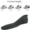 photobank (11) Factory 4 lay 7.5cm Pu Breathable Hight Boosting Increasing Invisible Heel Insole air Cushion Shoe Lift Height Increasing Insoles