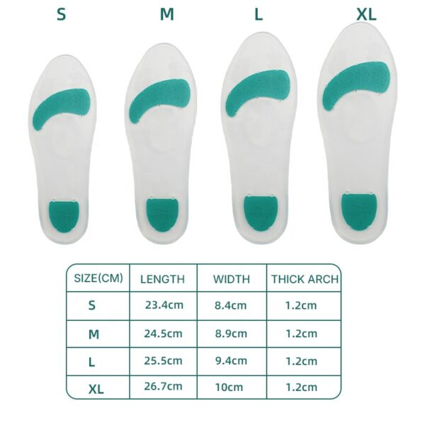 photobank (111) Unisex Perforated Full Pad Heel Anti-pain Plantar Fasciitis Sports Shock Absorption Breathable Soft Silicone Comfort Insoles