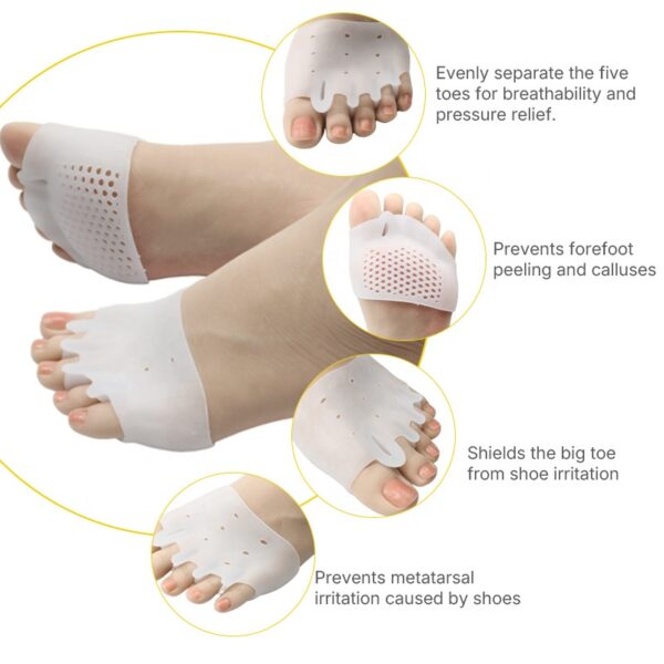 Soft Gel Ball of Foot Cushions Metatarsal Fasciitis Correction Insoles Forefoot Pads Toe Separators