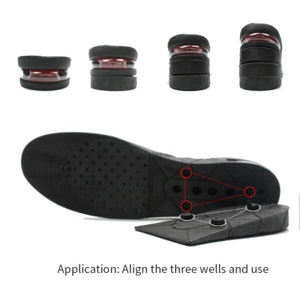 photobank (15) Factory 4 lay 7.5cm Pu Breathable Hight Boosting Increasing Invisible Heel Insole air Cushion Shoe Lift Height Increasing Insoles