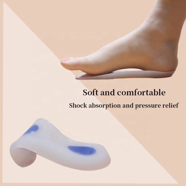 photobank (36) Seven-point Heel Cushion Pads Soft Breathable Shock-absorbing Slow Pressure Plantar Fasciitis 3/4 Length Silicone Insole