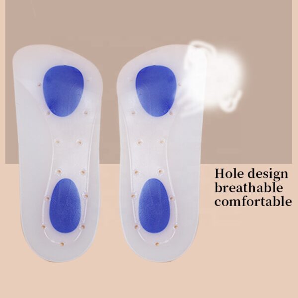 photobank (37) Seven-point Heel Cushion Pads Soft Breathable Shock-absorbing Slow Pressure Plantar Fasciitis 3/4 Length Silicone Insole