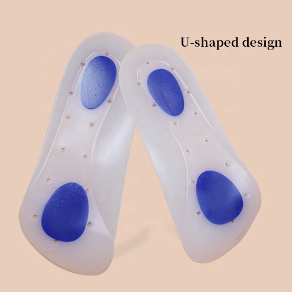 photobank (38) Seven-point Heel Cushion Pads Soft Breathable Shock-absorbing Slow Pressure Plantar Fasciitis 3/4 Length Silicone Insole