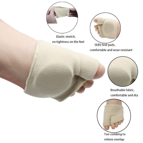 photobank (46) Thickened Forefoot Super Soft Thumb Protector Hallux Valgus Bunion Corrector Embedded Silicone Toe Separator Socks Forefoot Pad