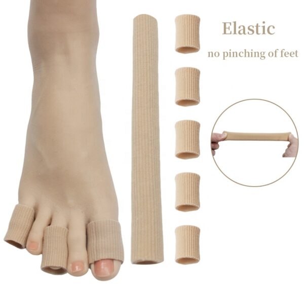 photobank (91) Gel Toe Caps Ribbed Toe Sleeves Bunion Protector Cushion Separators Foot Care