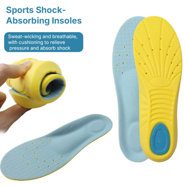 Wholesale Yellow Blue PU Foam Basketball Casual Sports Insoles