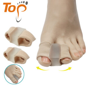 Double-Hole Silicone Toe Separator Fabric Gel Spacers for Hallux Valgus Overlapping Toes Correction