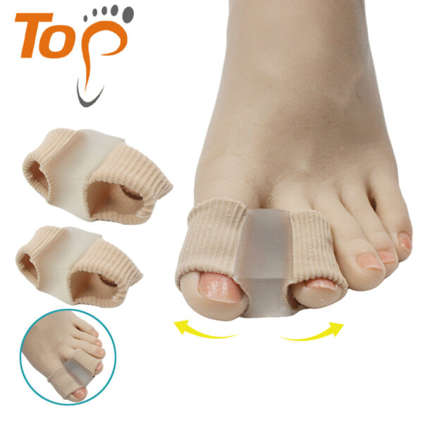 Double-Hole Silicone Toe Separator Fabric Gel Spacers for Hallux Valgus Overlapping Toes Correction
