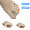 Double-Hole Silicone Toe Separator Fabric Gel Spacers for Hallux Valgus Overlapping Toes Correction