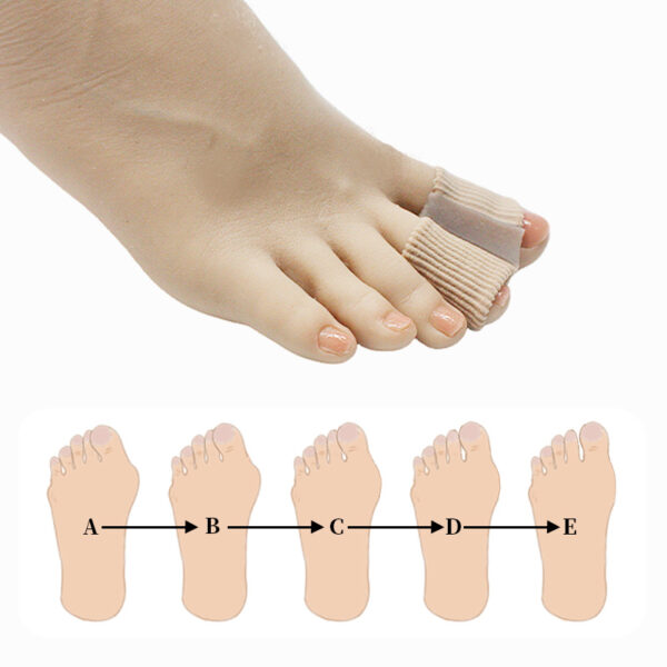 Double-Hole Silicone Toe Separator Fabric Gel Spacers for Hallux Valgus Overlapping Toes Correction