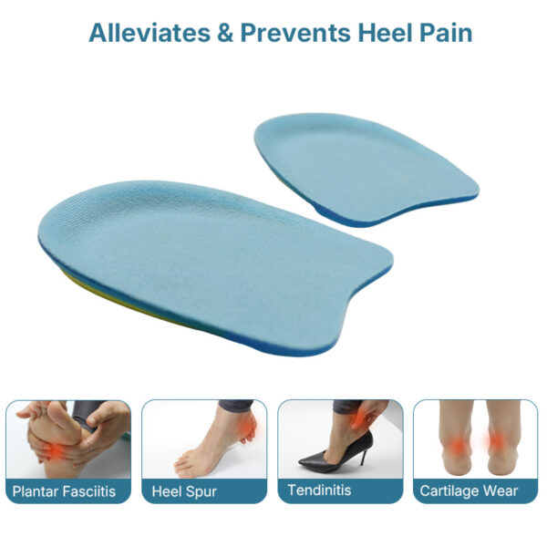 Sports Comfort Insoles Gel Shock Absorption Cushion Shoe Pad Silicone Spur Pain Relief Insole Half Sole Heel Cup Amortiguador
