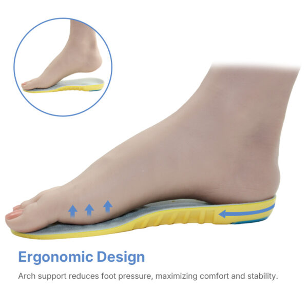 Arch Support PU Shock Sport Comfortable Breathable Orthopedic Memory Foam Diabetic Insoles with Gel Unisex