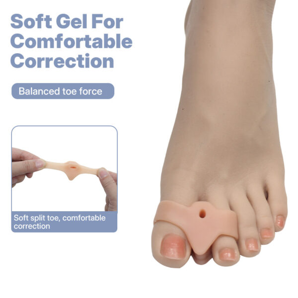 Pedicure Gel Silicone Hallux Valgus Corrector Double Hole Toe Separator