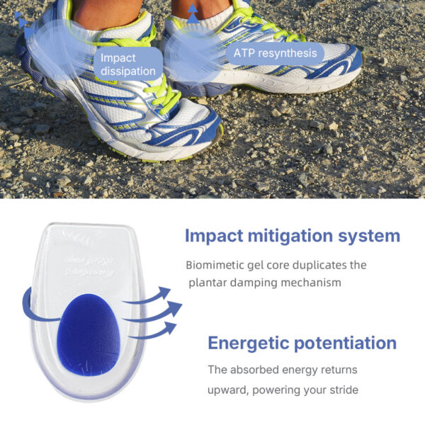 Sports Walking Pain Relief Plantar Fasciitis Gel Insoles Heel Cups Heel Cushion Pads