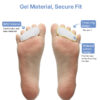Unisex Silicone Gel Triple Loop Toe Separator Straightener for Hammer Toes