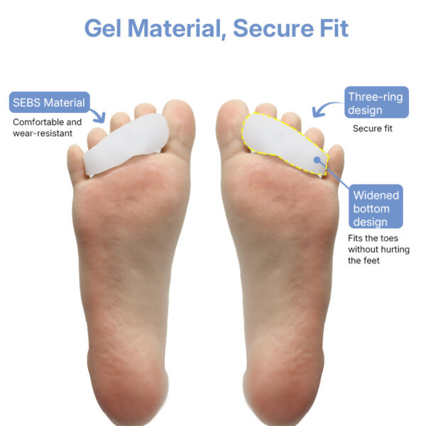 Unisex Silicone Gel Triple Loop Toe Separator Straightener for Hammer Toes