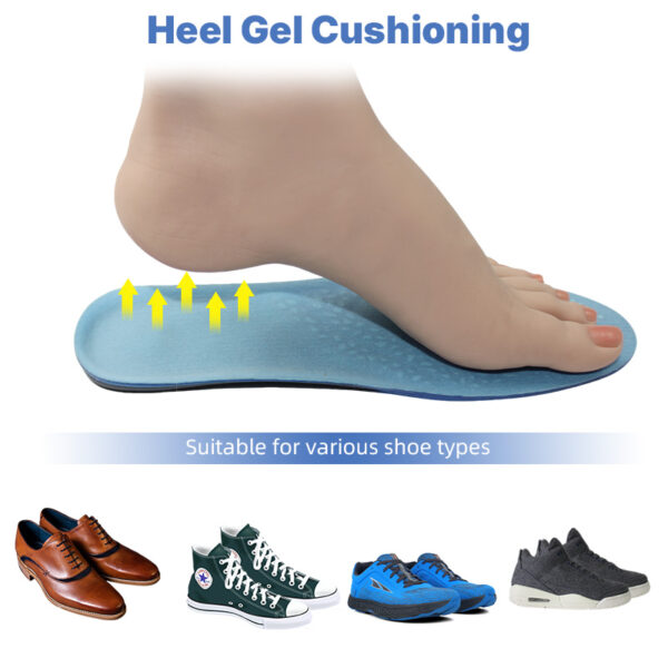 Suitable for Running Shoes Soft TPE Material Anti-fatigue Orthopedic Flat Heel Gel Sports Insoles