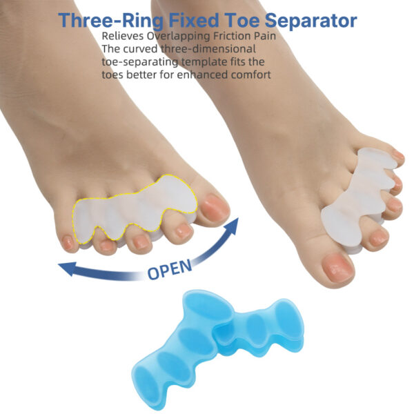 副图2 Preventing Rubbing Bunion Corrector Overlapping Hammer Toe Straightener Stretcher Soft Silicone Gel Toe Spacers for Bunions