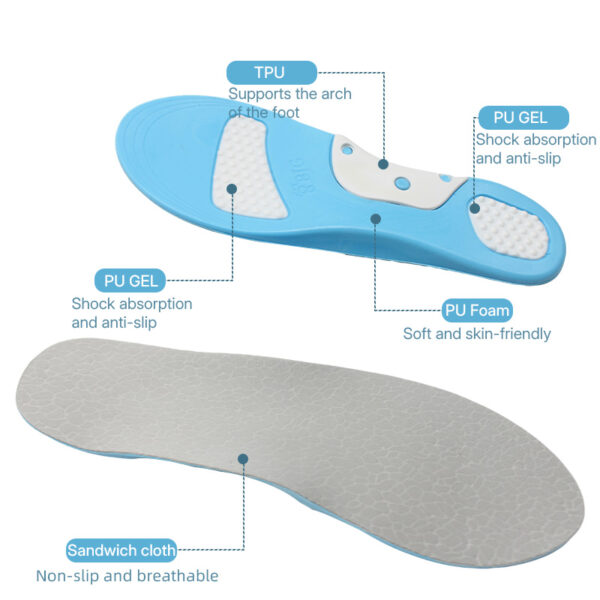 Unisex Plantar Fasciitis Foot Pain Relief Flat Foot Insert Adjustable High Arch Support Orthopedic Insole