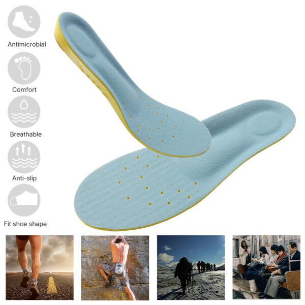 Wholesale Yellow Blue PU Foam Basketball Casual Sports Insoles