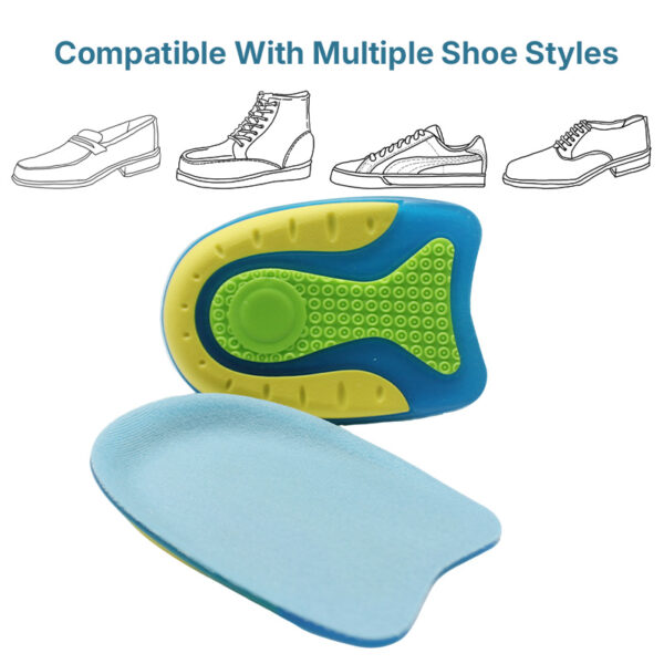 Sports Comfort Insoles Gel Shock Absorption Cushion Shoe Pad Silicone Spur Pain Relief Insole Half Sole Heel Cup Amortiguador