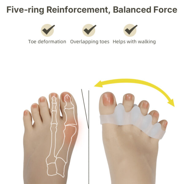副图3 OEM Custom Green Silicone Gel Foot Corrector Bunion Corrector and Toe Straightener Separator for Pedicure Separadores De Dedos