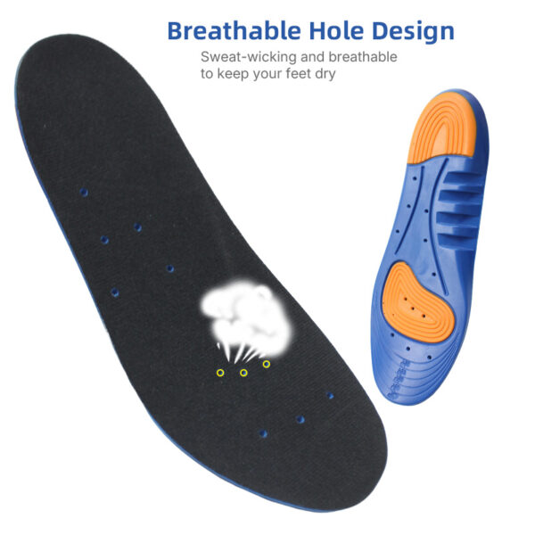 Unisex Two-tone Arch Support Sports Shock-absorbing PU Foam Insole