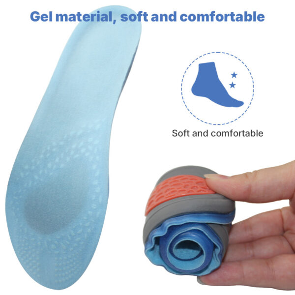 Suitable for Running Shoes Soft TPE Material Anti-fatigue Orthopedic Flat Heel Gel Sports Insoles