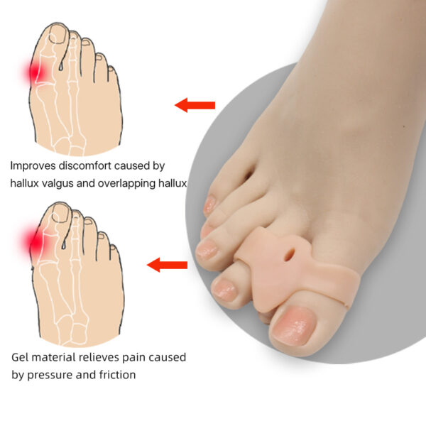 Pedicure Gel Silicone Hallux Valgus Corrector Double Hole Toe Separator