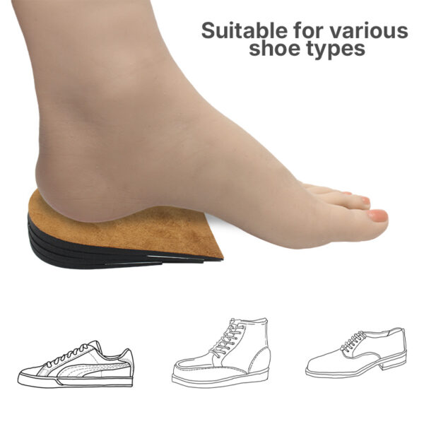Adjustable Height Increase Heel Lift Inserts Four-Layer EVA Heel Cushion Pads Short Shoe Inserts for Men Women Unisex