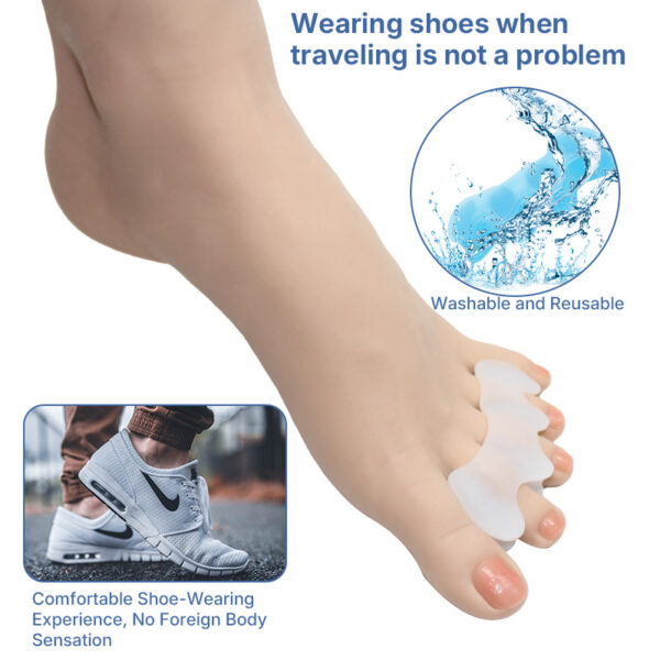 副图5 Preventing Rubbing Bunion Corrector Overlapping Hammer Toe Straightener Stretcher Soft Silicone Gel Toe Spacers for Bunions