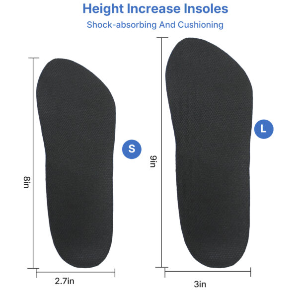 Gel Half Size Heel Pad Height 3.5CM 4CM 4.5CM Increasing Insoles Seven Points Height Increase Pad