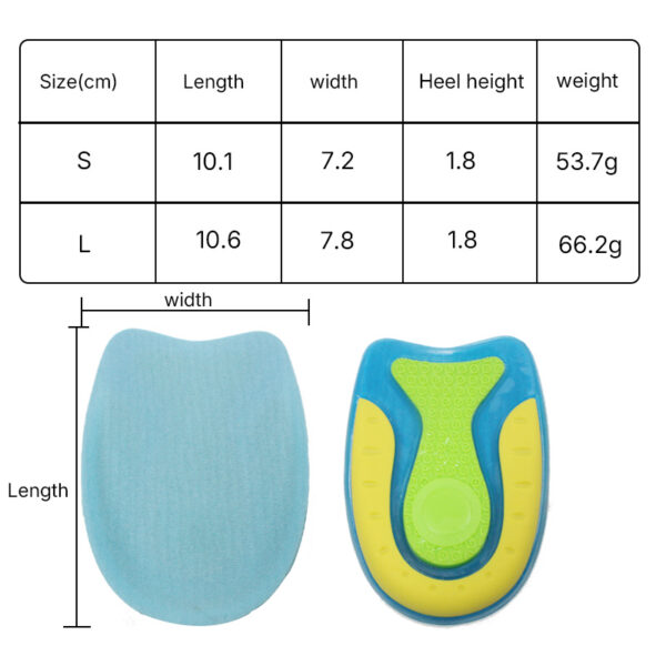 Sports Comfort Insoles Gel Shock Absorption Cushion Shoe Pad Silicone Spur Pain Relief Insole Half Sole Heel Cup Amortiguador
