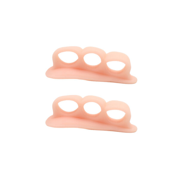 Unisex Silicone Gel Triple Loop Toe Separator Straightener for Hammer Toes