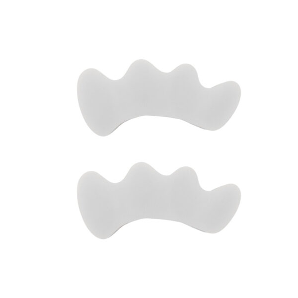 白色 Preventing Rubbing Bunion Corrector Overlapping Hammer Toe Straightener Stretcher Soft Silicone Gel Toe Spacers for Bunions